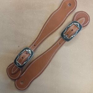 paire de sangles d'éperons en cuir marron